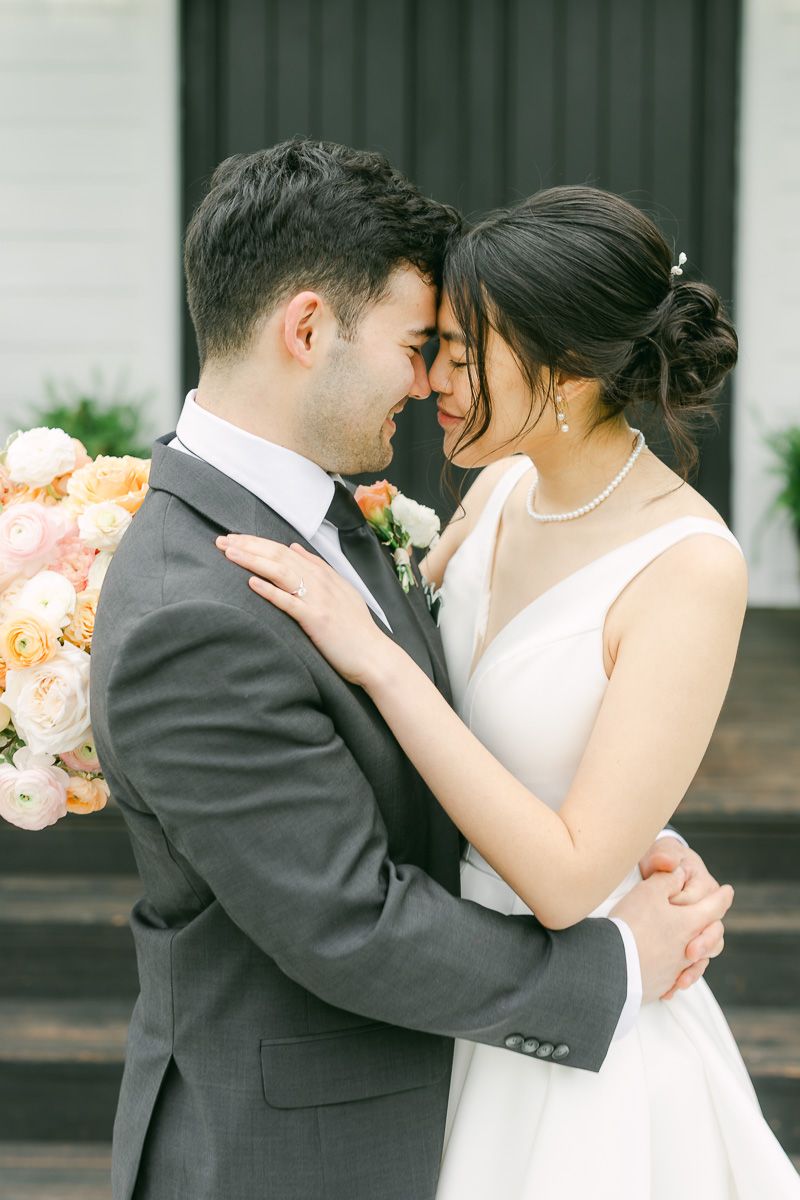 couple at their wedding in Plantersville, Tx