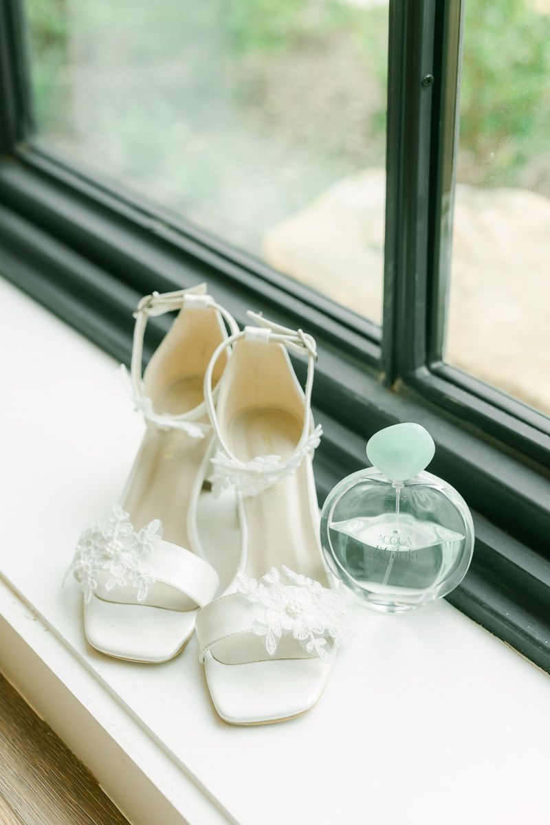 bridal shoes in window 