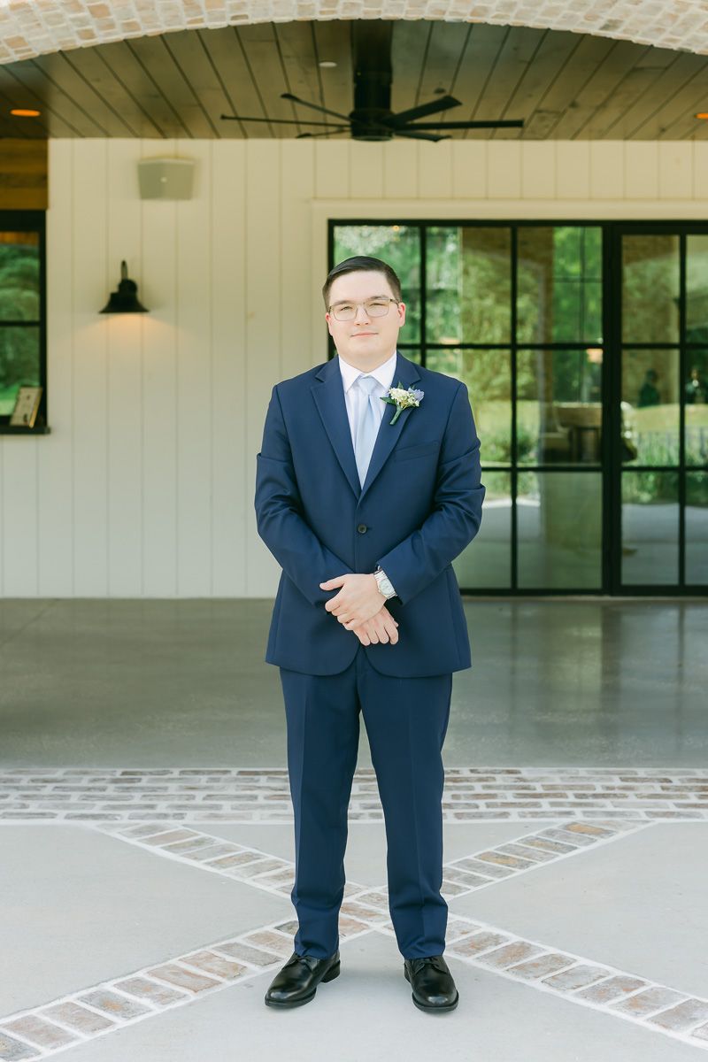 groom at wedding in Magnolia, Tx 