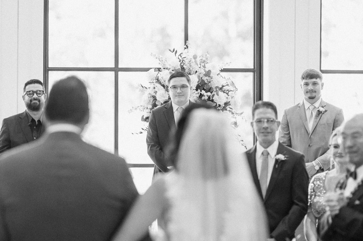 groom seeing his bride for the first time