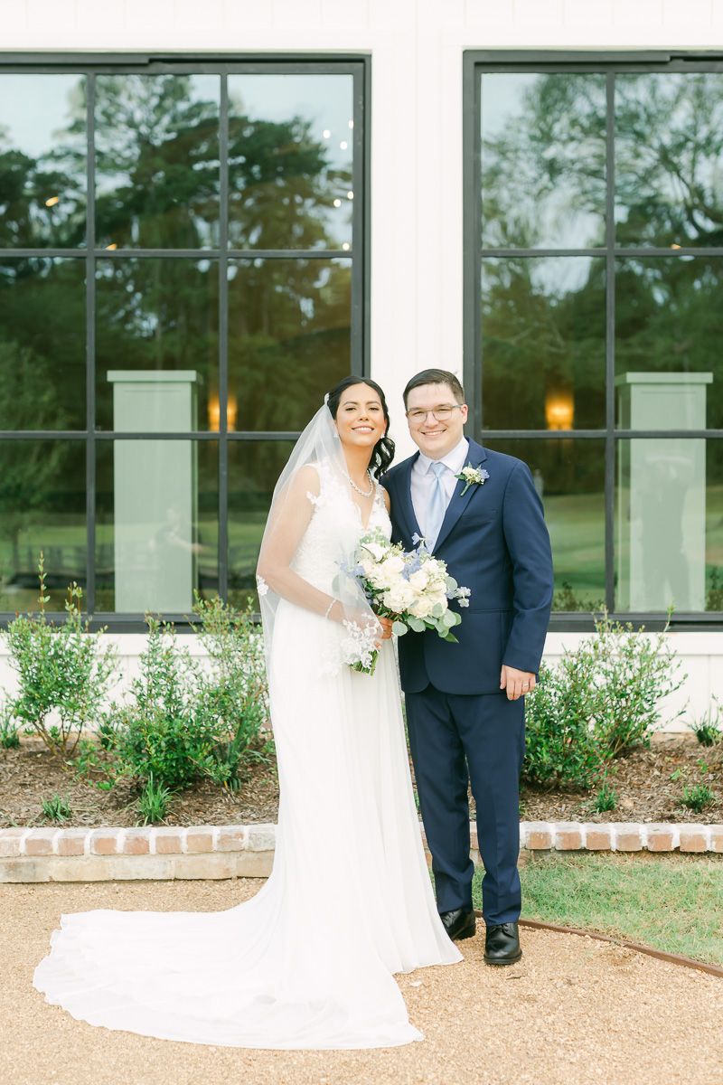 bride and groom at their wedding in Magnolia, Tx