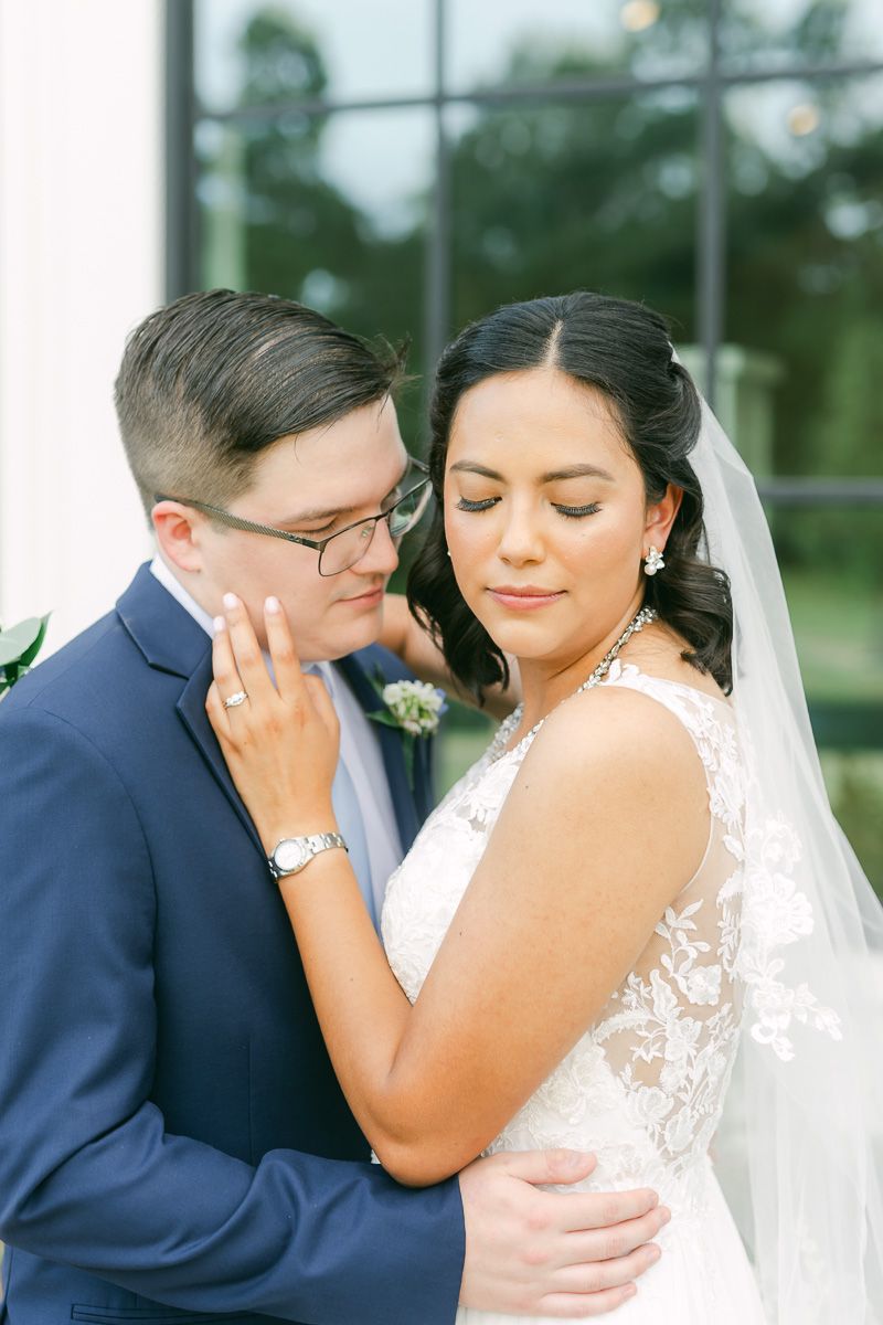 bride and groom at their wedding in Magnolia, Tx