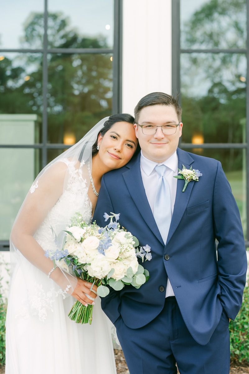 bride and groom at their wedding in Magnolia, Tx