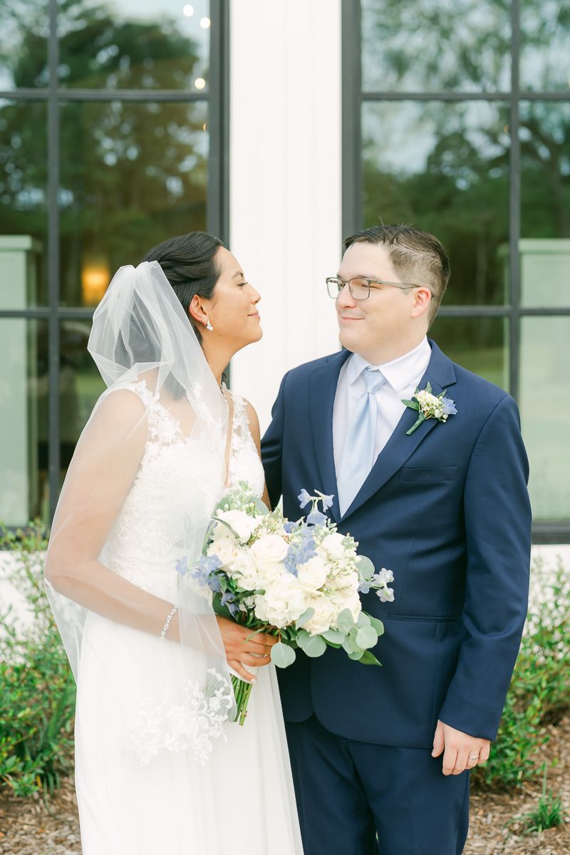 bride and groom at their wedding in Magnolia, Tx