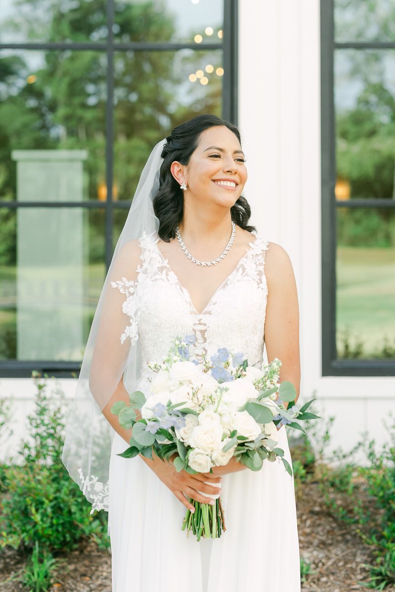 bride at wedding in Magnolia, Tx