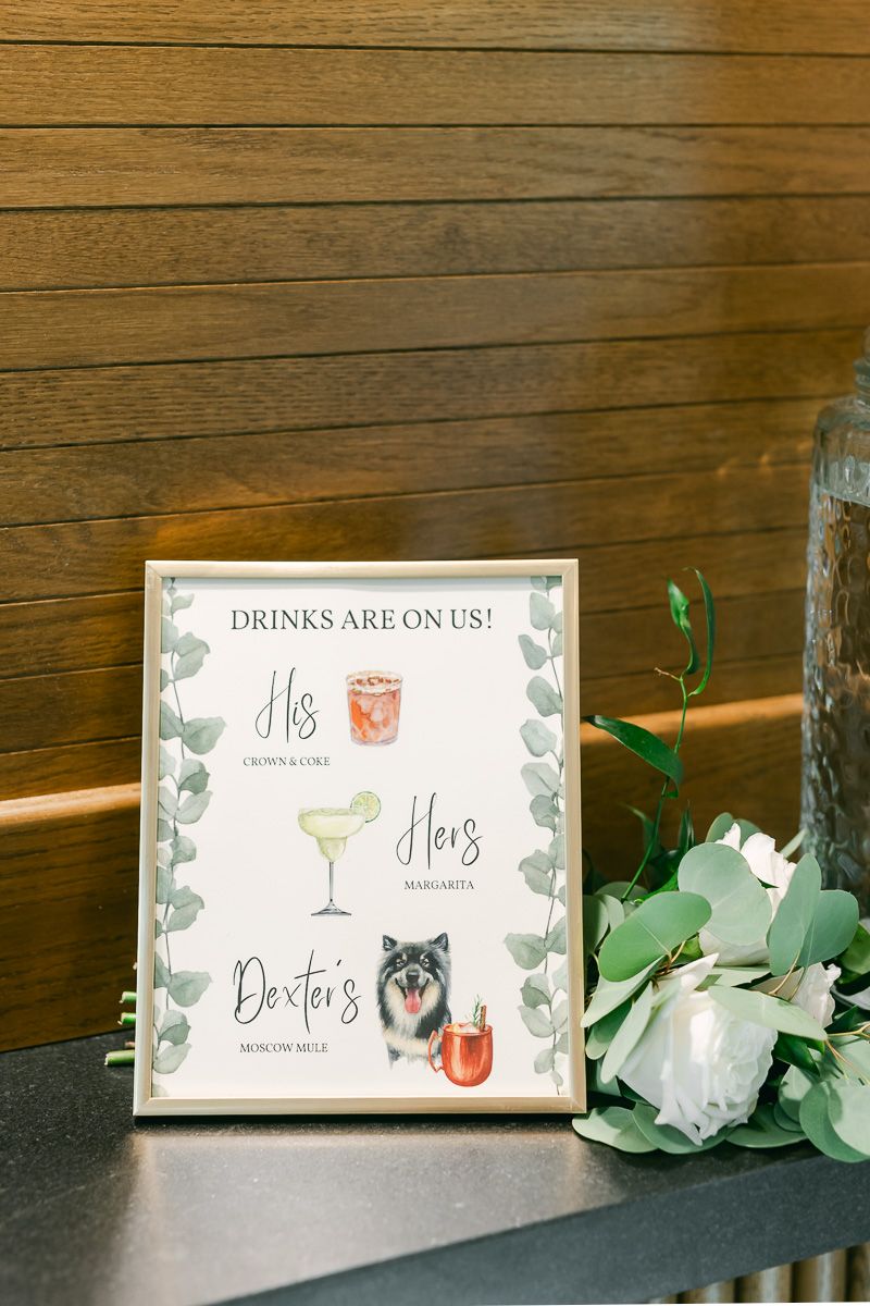 wedding reception drink list