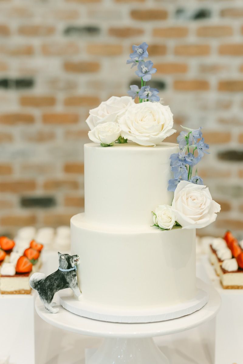 wedding cake with dog