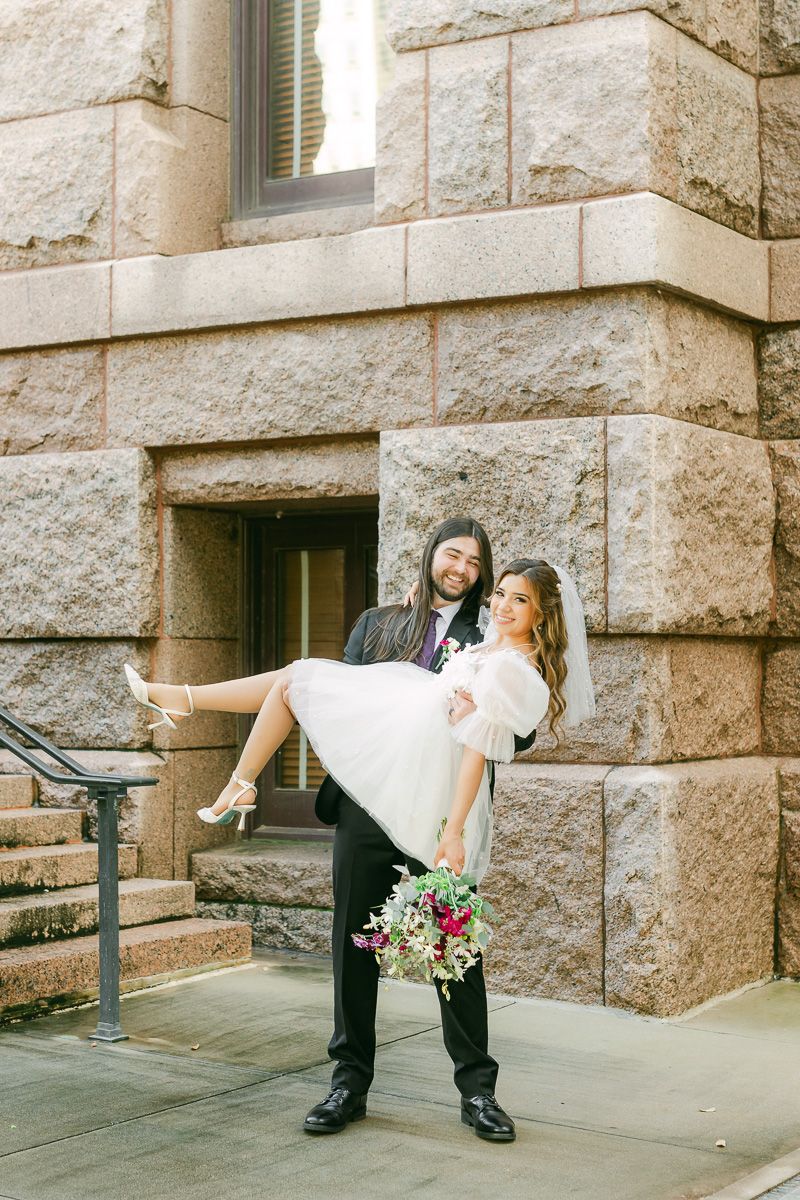 Couple after their 1910 Harris County Courthouse Wedding