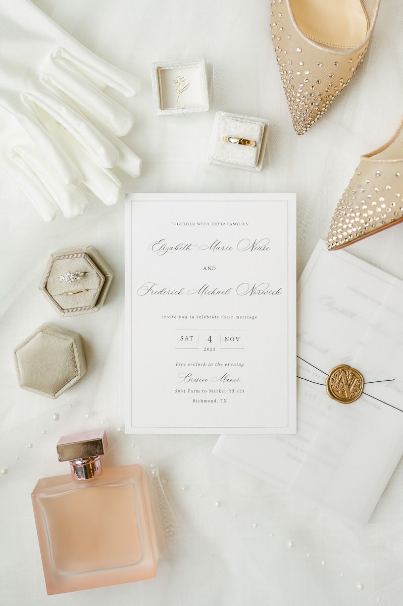 wedding invitation with bridal details