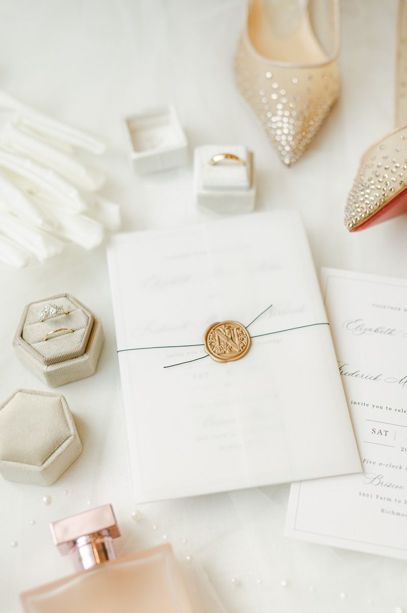 wedding invitation with bridal details