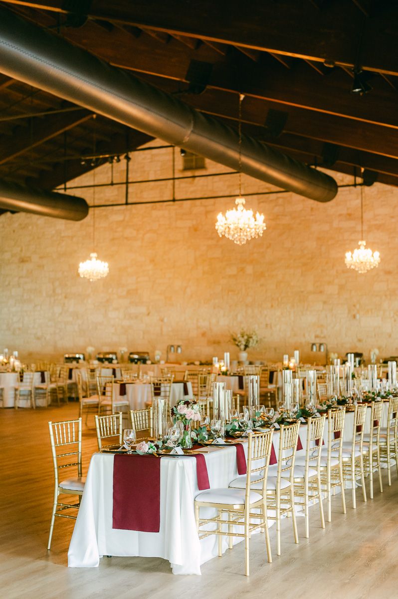 burgundy wedding reception details