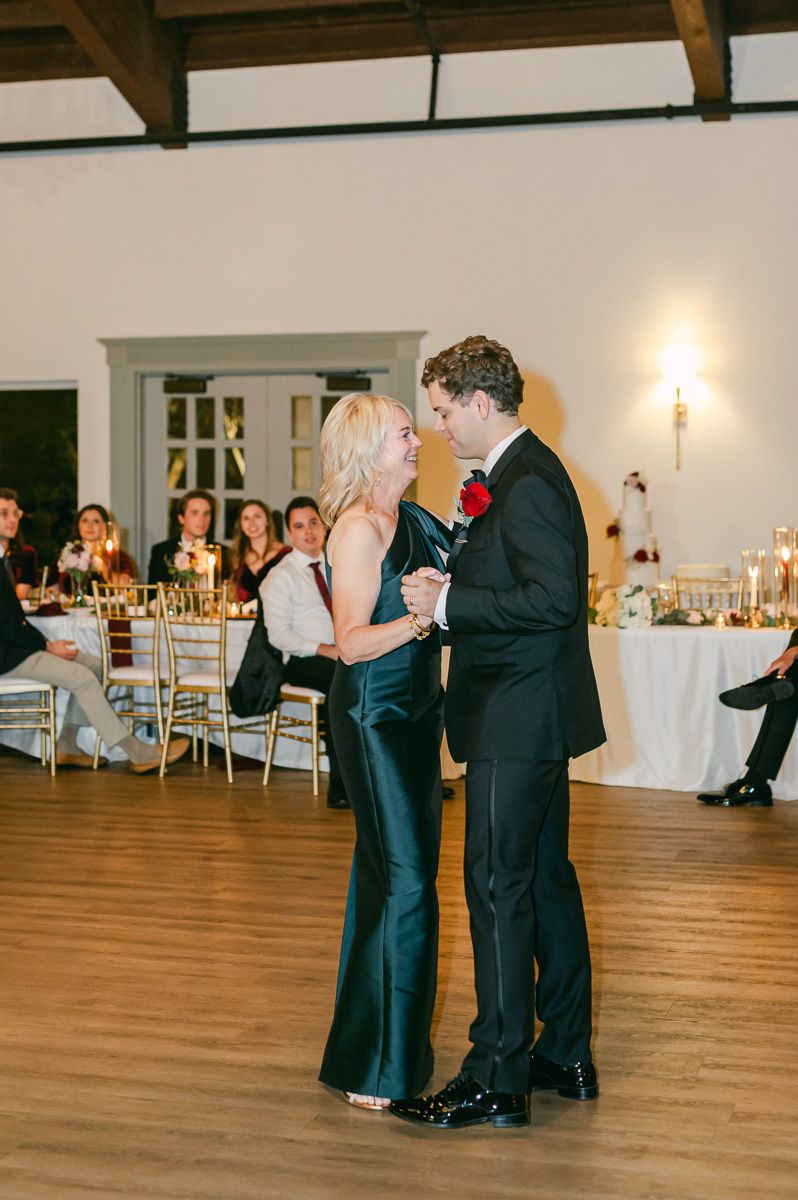 mother son dance at Briscoe Manor wedding reception 