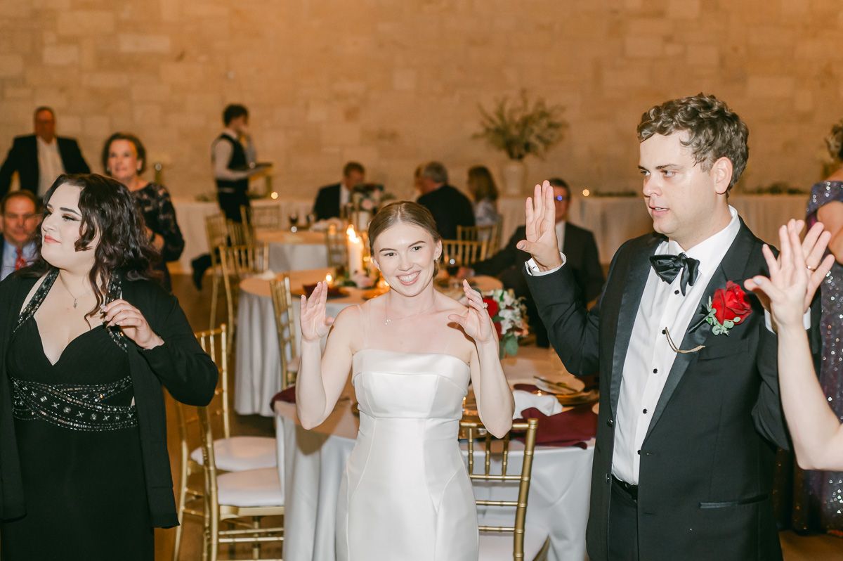 reception dancing at wedding in Richmond, Tx
