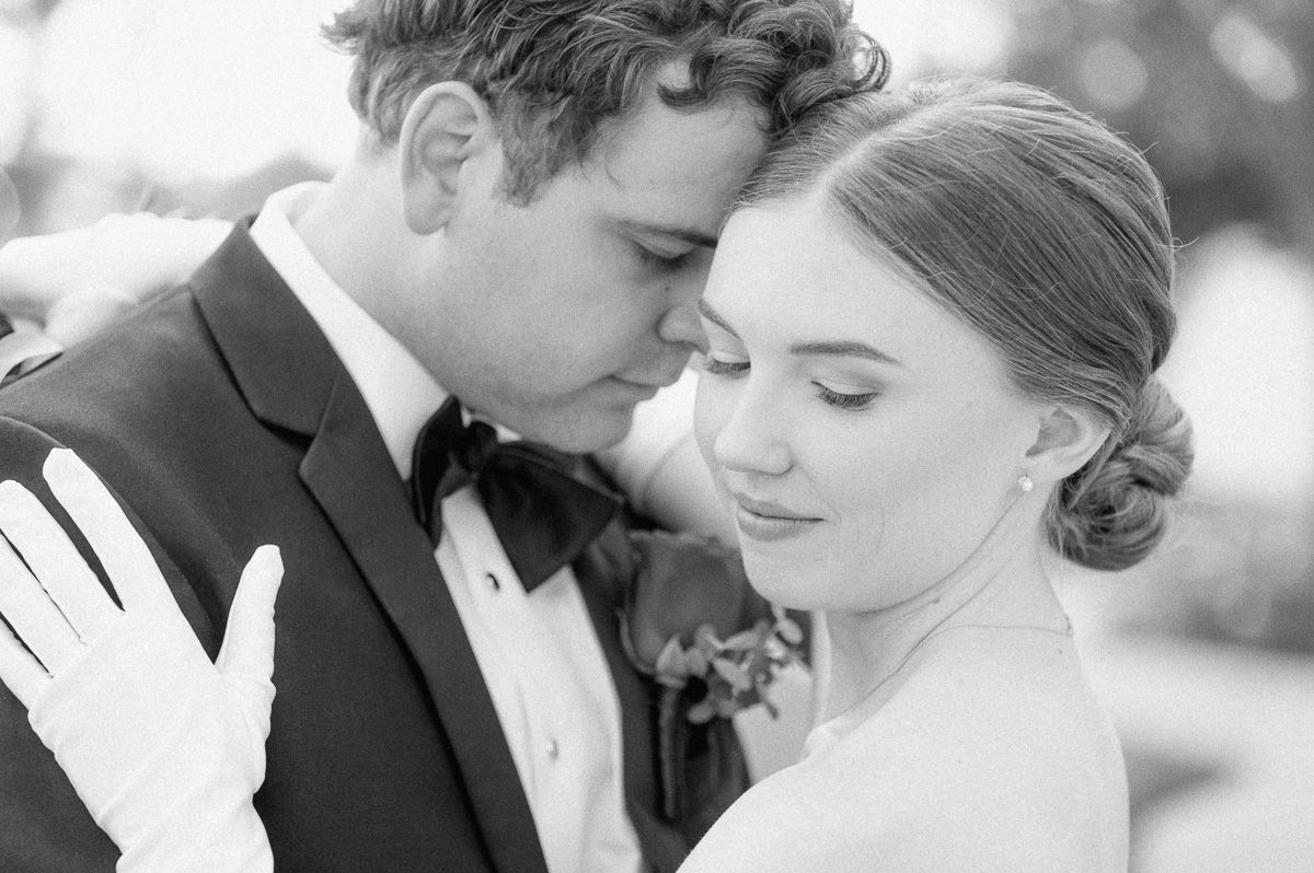 couple posing outside Briscoe Manor