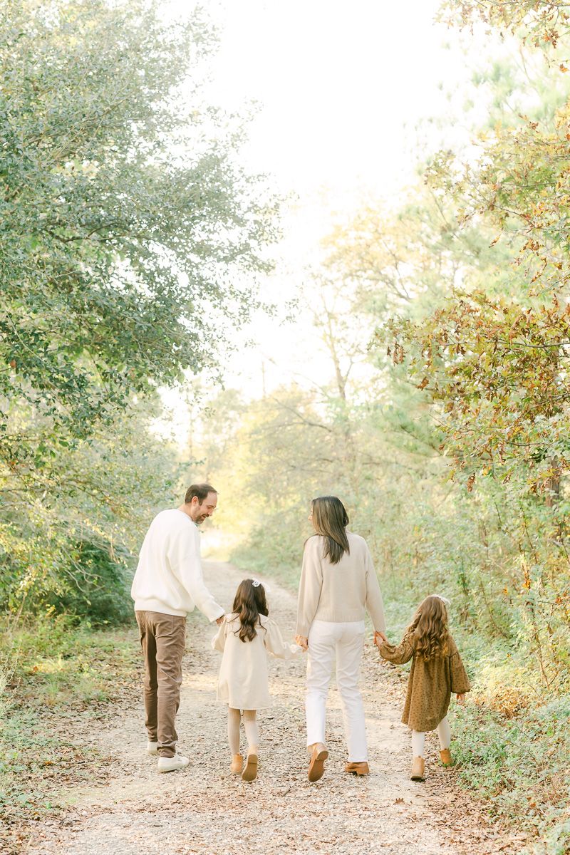 family photos at memorial park in houston