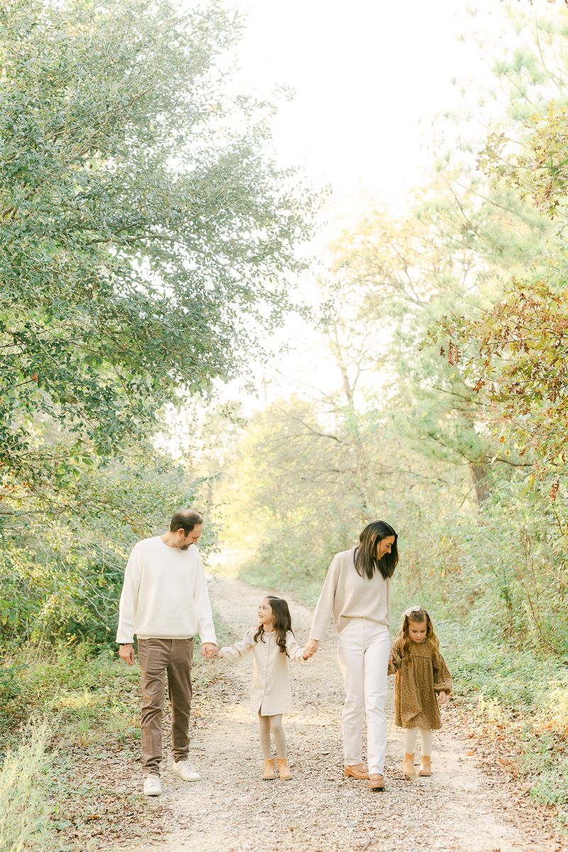 a family taking family photos at Memorial Park