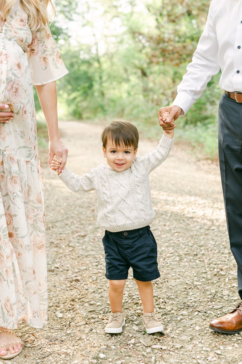family walking during Houston spring mini session