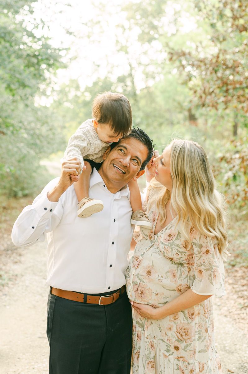 family playing during photo session