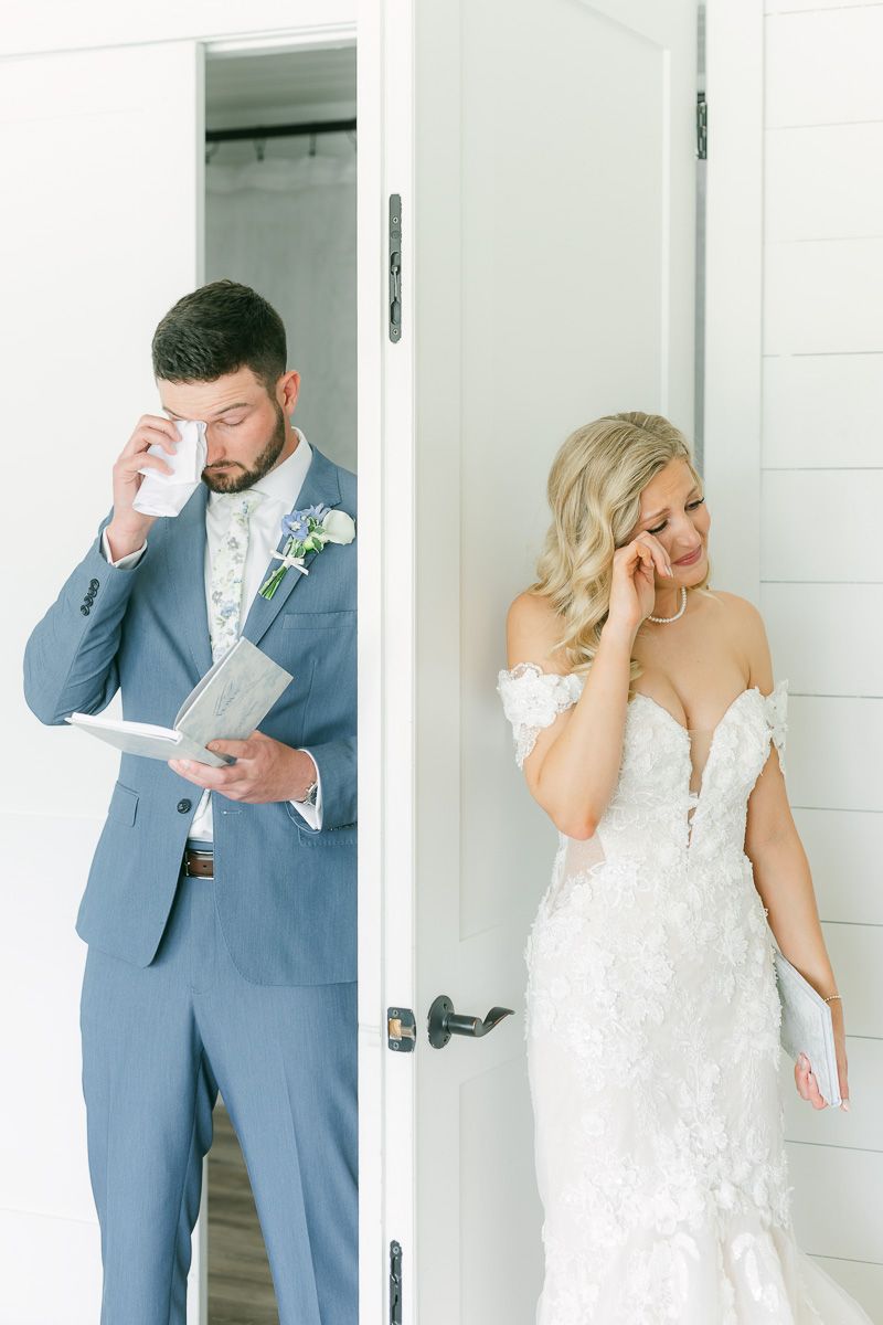 first look at the farmhouse wedding venue