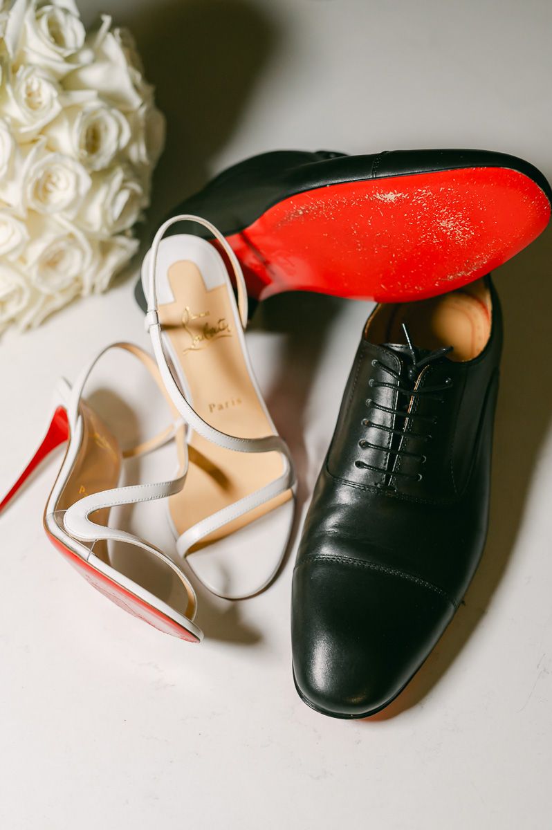 bride and groom shoes