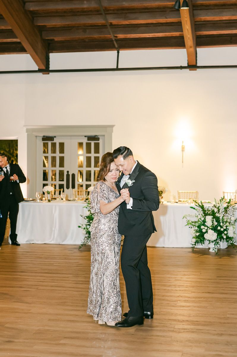 mother son dance at fall wedding