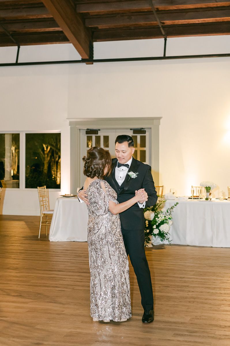 mother son dance at fall wedding