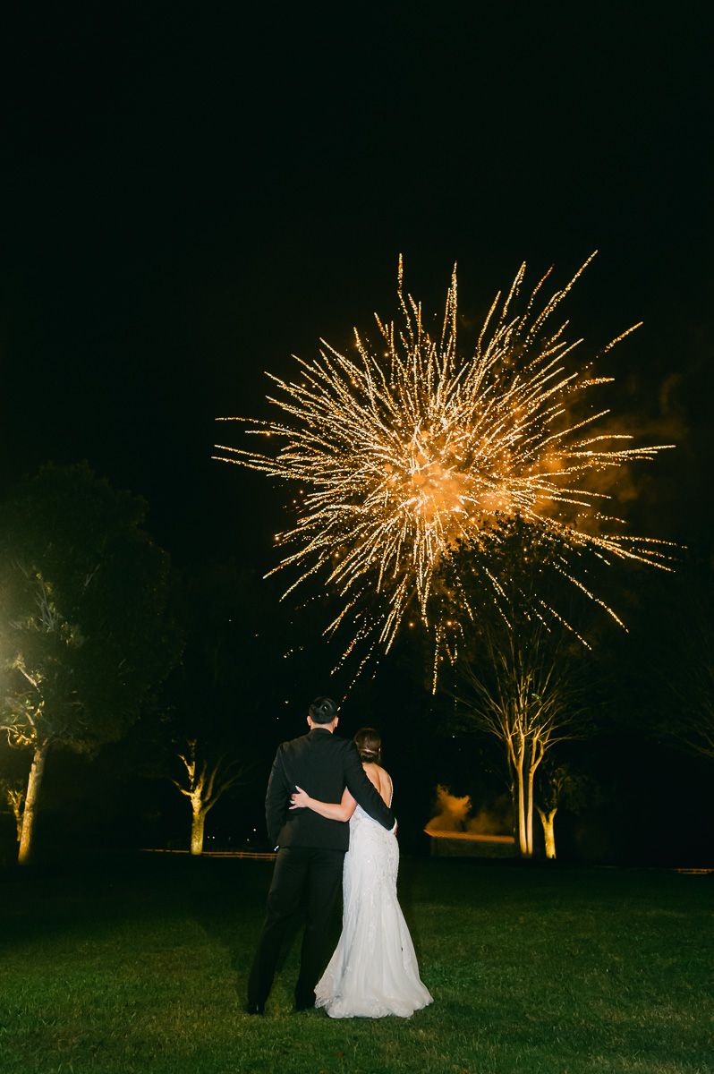 fireworks at Briscoe Manor wedding
