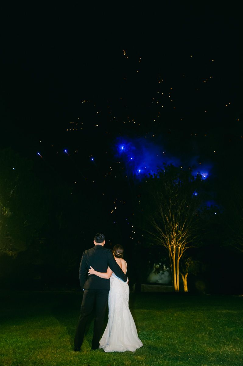 fireworks at Briscoe Manor wedding