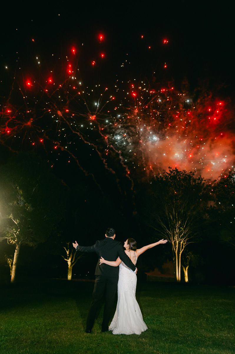 fireworks at Briscoe Manor wedding