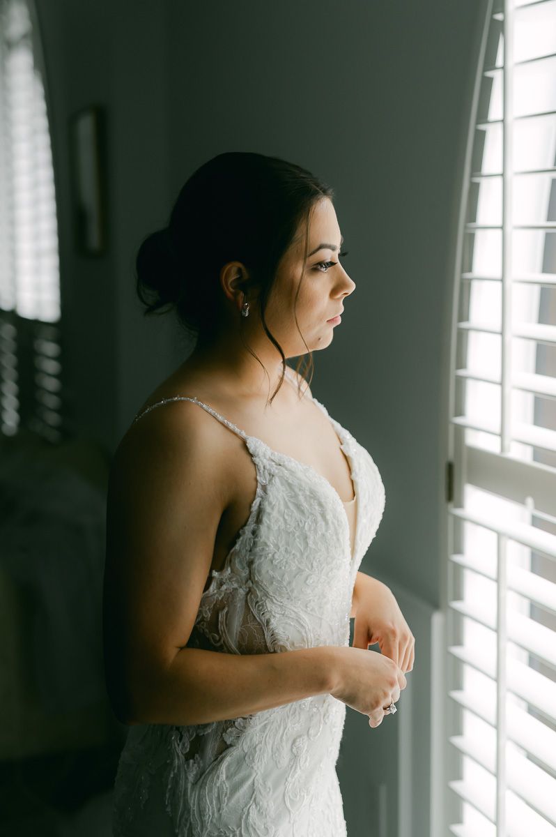 bride getting ready before wedding
