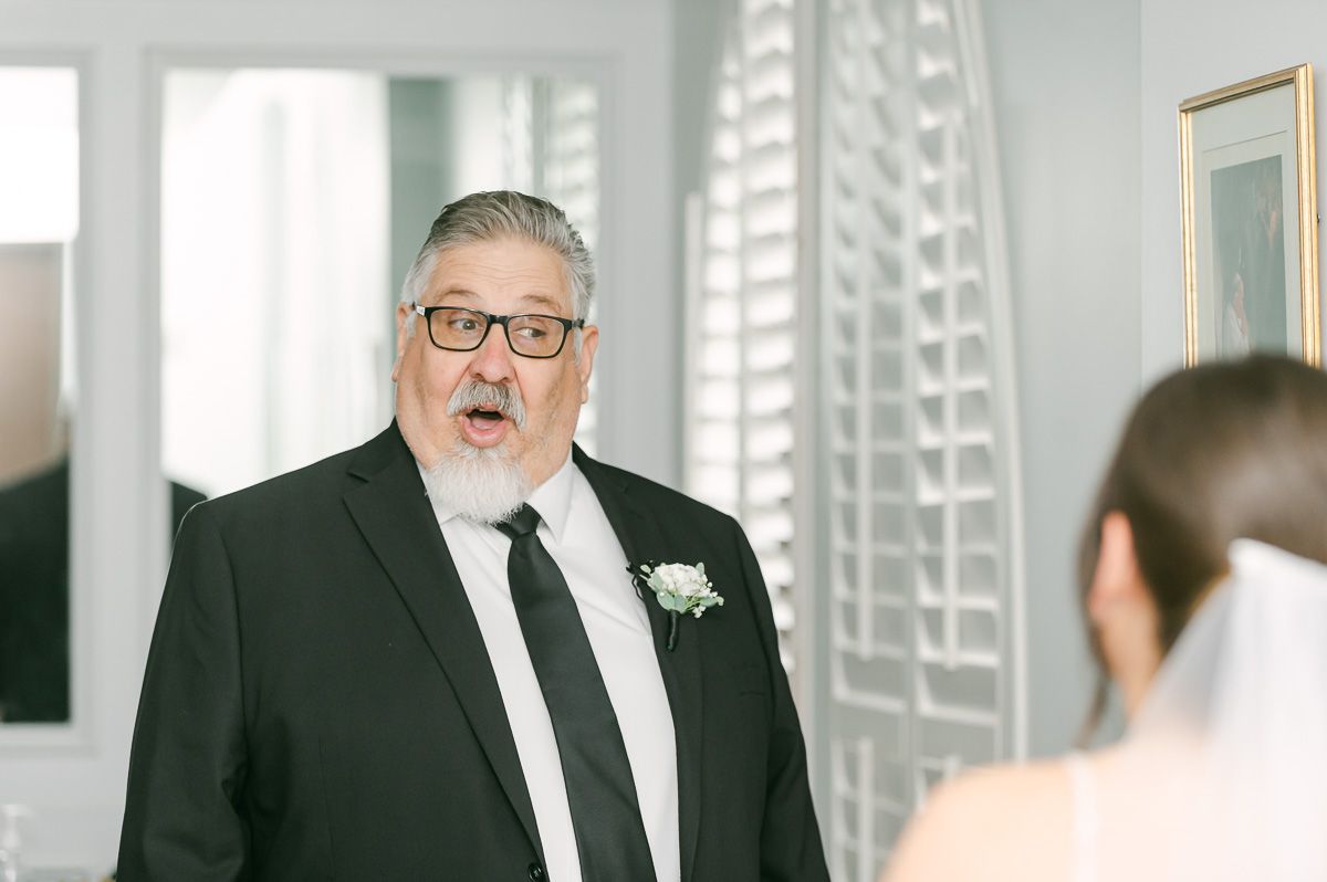 first look between bride and her dad
