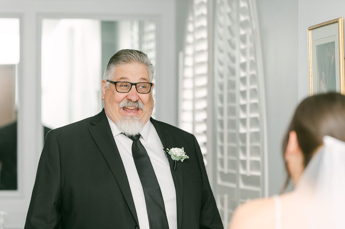 first look between bride and her dad